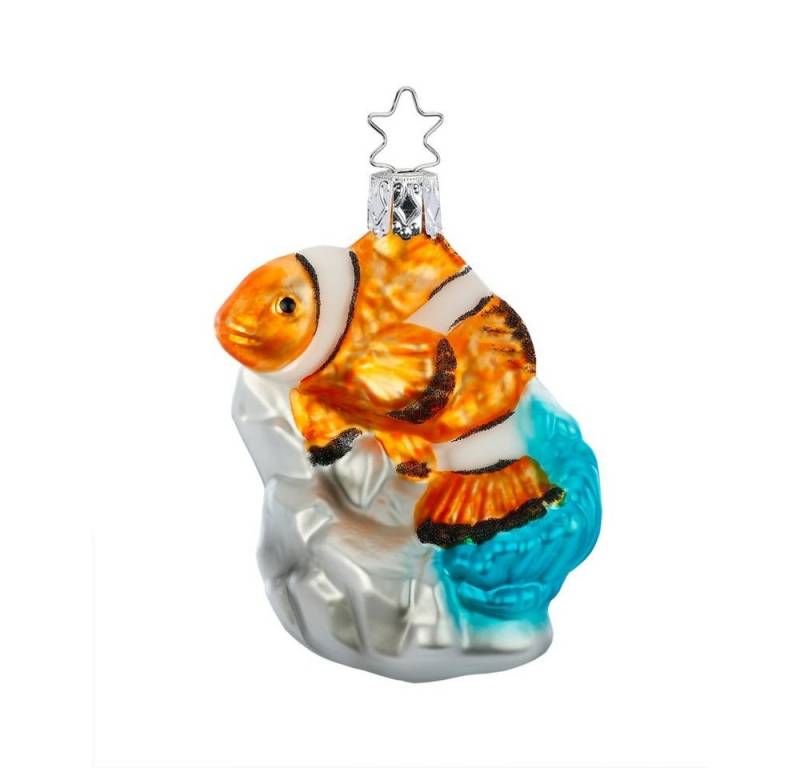 INGE-GLAS® Christbaumschmuck, Christbaumschmuck Clownfisch Glas 9cm orange, 1 Stück von INGE-GLAS®