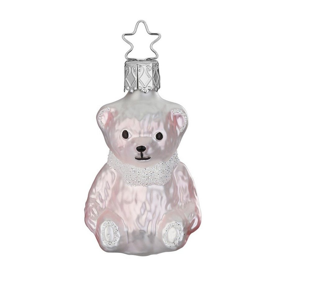 INGE-GLAS® Christbaumschmuck, Christbaumschmuck Glas Baby Bär 6,5cm rosa 1 Stück von INGE-GLAS®