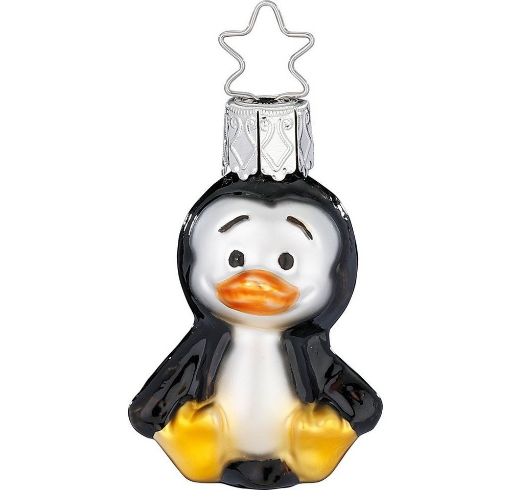 INGE-GLAS® Christbaumschmuck, Christbaumschmuck Glas Baby Pinguin 5,5cm Schwarz / Weiß von INGE-GLAS®