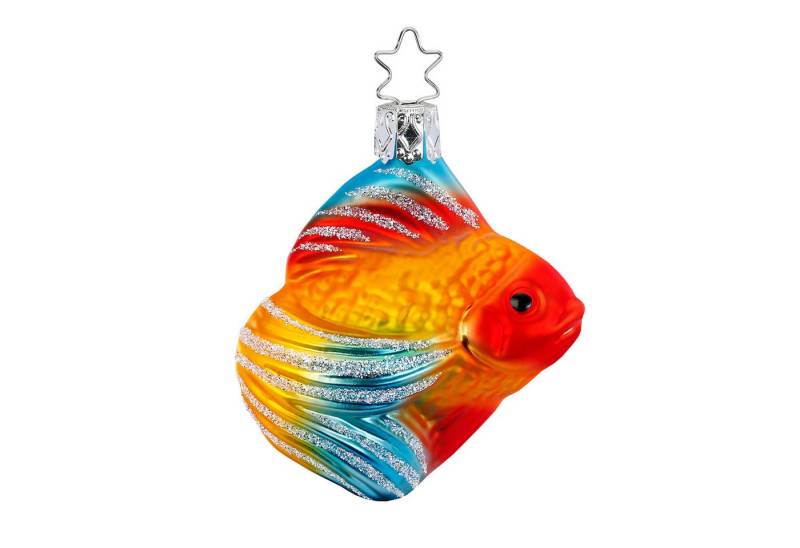 INGE-GLAS® Christbaumschmuck, Christbaumschmuck Glas Schleierfisch 7cm bunt von INGE-GLAS®