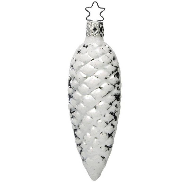 INGE-GLAS® Christbaumschmuck, Christbaumschmuck Glas Zapfen 11cm Silber 1 Stück von INGE-GLAS®