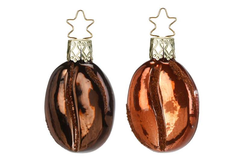 INGE-GLAS® Christbaumspitze, Christbaumschmuck Kaffeebohne Glas 5cm braun 1 Stück sortiert von INGE-GLAS®