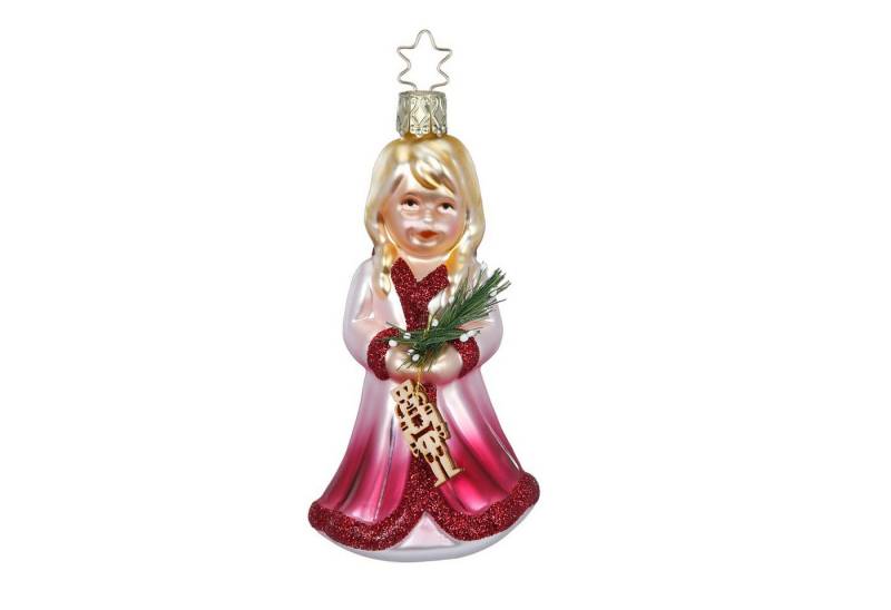 INGE-GLAS® Christbaumschmuck, Christbaumschmuck Mädchen Klara 11,5cm Glas Figur Rosa von INGE-GLAS®