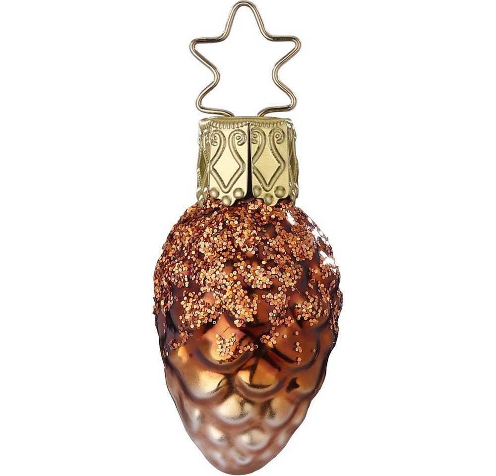 INGE-GLAS® Christbaumschmuck, Christbaumschmuck Mini Zapfen Glas 4.5cm braun, 1 Stück von INGE-GLAS®