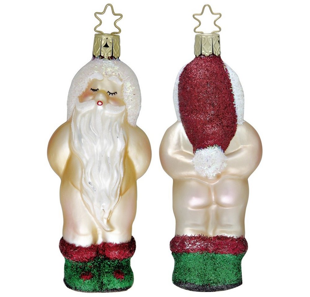 INGE-GLAS® Christbaumspitze, Christbaumschmuck Nackedei Weihnachtsmann Glas 12cm bunt, 1 Stück von INGE-GLAS®