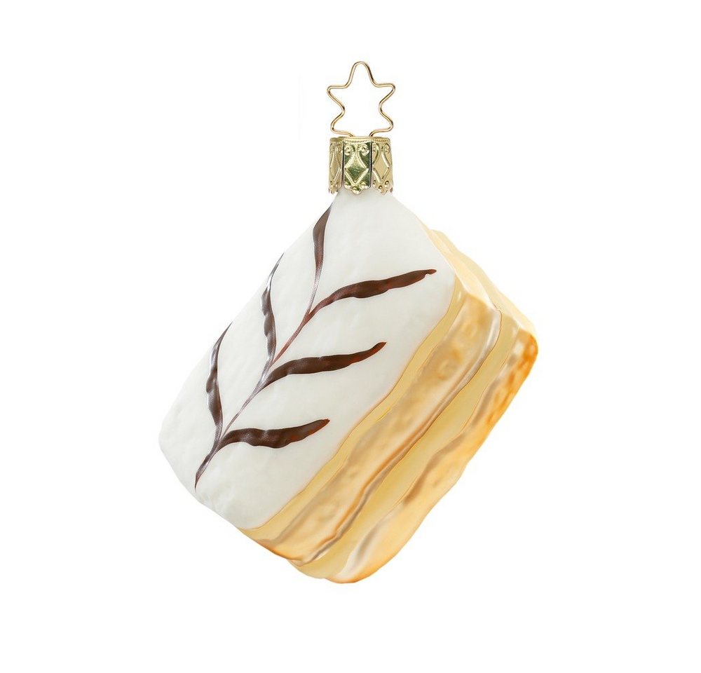 INGE-GLAS® Christbaumschmuck, Christbaumschmuck Napoleon Schnitte Glas 7.5cm creme, 1 Stück von INGE-GLAS®