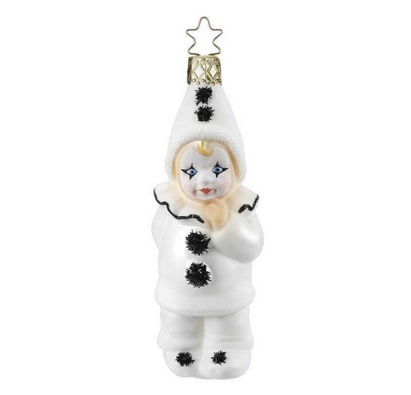 INGE-GLAS® Christbaumschmuck, Christbaumschmuck Pierrot Glas 11cm weiß, 1 Stück von INGE-GLAS®