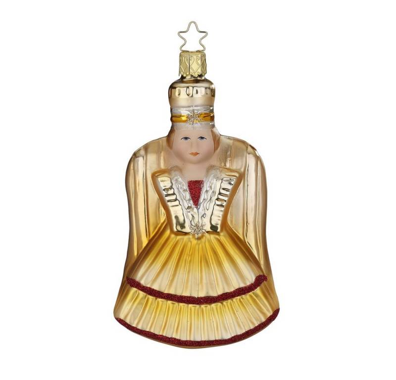 INGE-GLAS® Christbaumschmuck, Christbaumschmuck Rauschgoldengel 13cm Glas Figur Gold von INGE-GLAS®