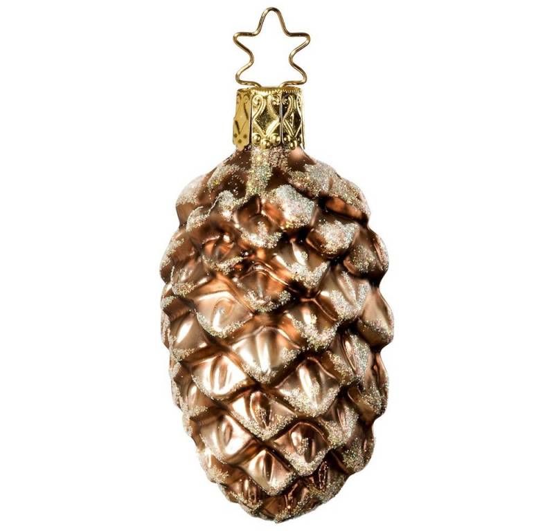 INGE-GLAS® Christbaumschmuck, Christbaumschmuck Tannenzapfen 7,5cm Glas Figur Braun von INGE-GLAS®