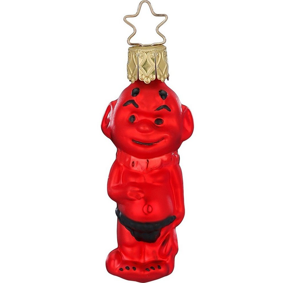 INGE-GLAS® Christbaumspitze, Christbaumschmuck Teufel Glas 6,5cm rot 1 Stück von INGE-GLAS®