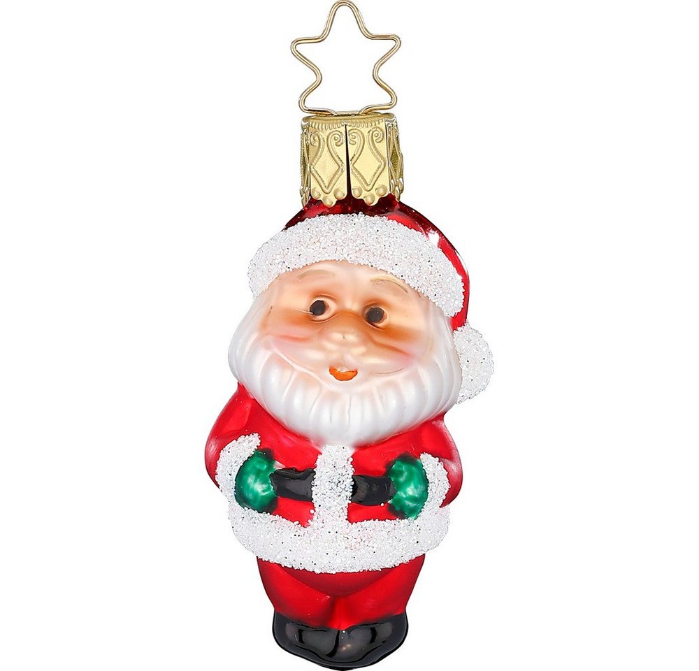 INGE-GLAS® Christbaumschmuck, Christbaumschmuck Weihnachtsmann 6,5cm Glas Figur Rot / Weiß von INGE-GLAS®
