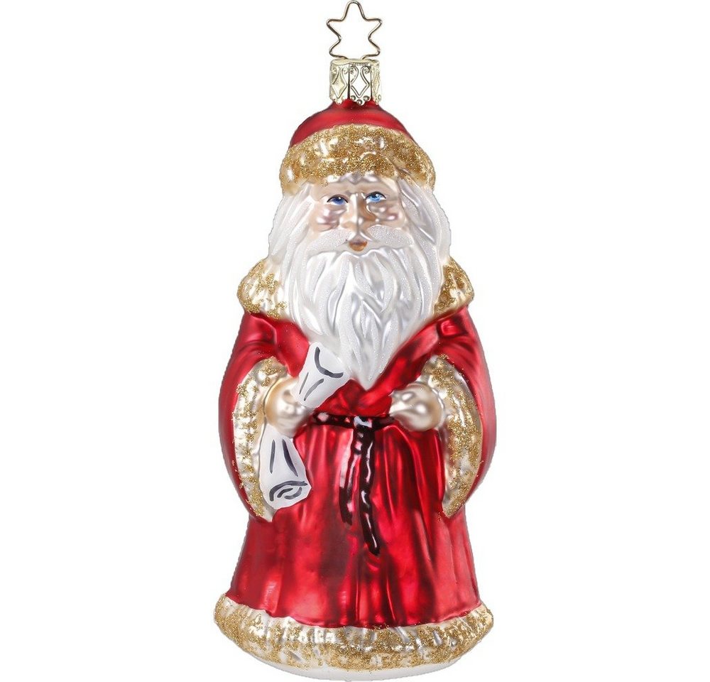 INGE-GLAS® Christbaumschmuck, Christbaumschmuck Weihnachtsmann Glas 14.5cm rot, 1 Stück von INGE-GLAS®