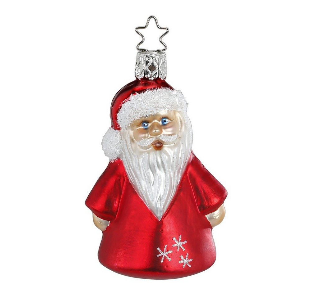 INGE-GLAS® Christbaumschmuck, Christbaumschmuck Weihnachtsmann Glas 8.5cm rot / weiß, 1 Stück von INGE-GLAS®
