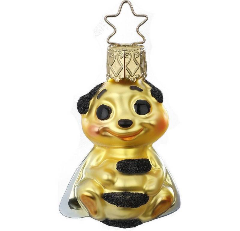 INGE-GLAS® Christbaumschmuck, Christbaumschmuck kleine Biene Glas 5.5cm gelb, 1 Stück von INGE-GLAS®