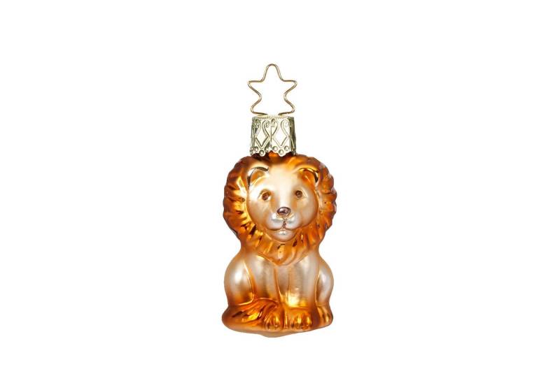INGE-GLAS® Christbaumschmuck, Christbaumschmuck kleiner Löwe Glas 5.5cm orange, 1 Stück von INGE-GLAS®