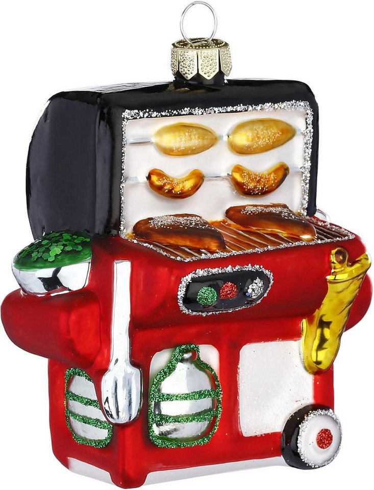 INGE-GLAS® Christbaumschmuck Christbaumschmuck Gasgrill BBQ Glas 9 cm bunt von INGE-GLAS®