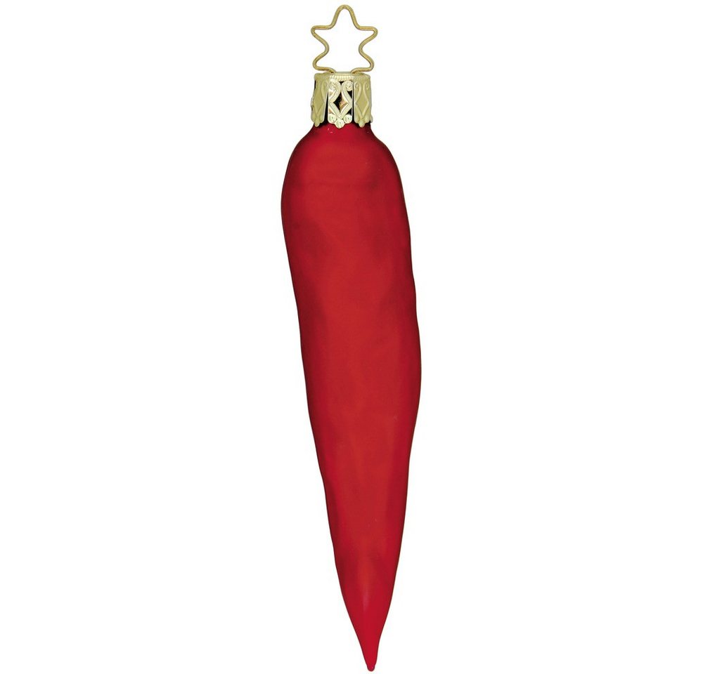 INGE-GLAS® Christbaumschmuck Christbaumschmuck scharfe Schote Peperoni Glas 12 cm rot von INGE-GLAS®