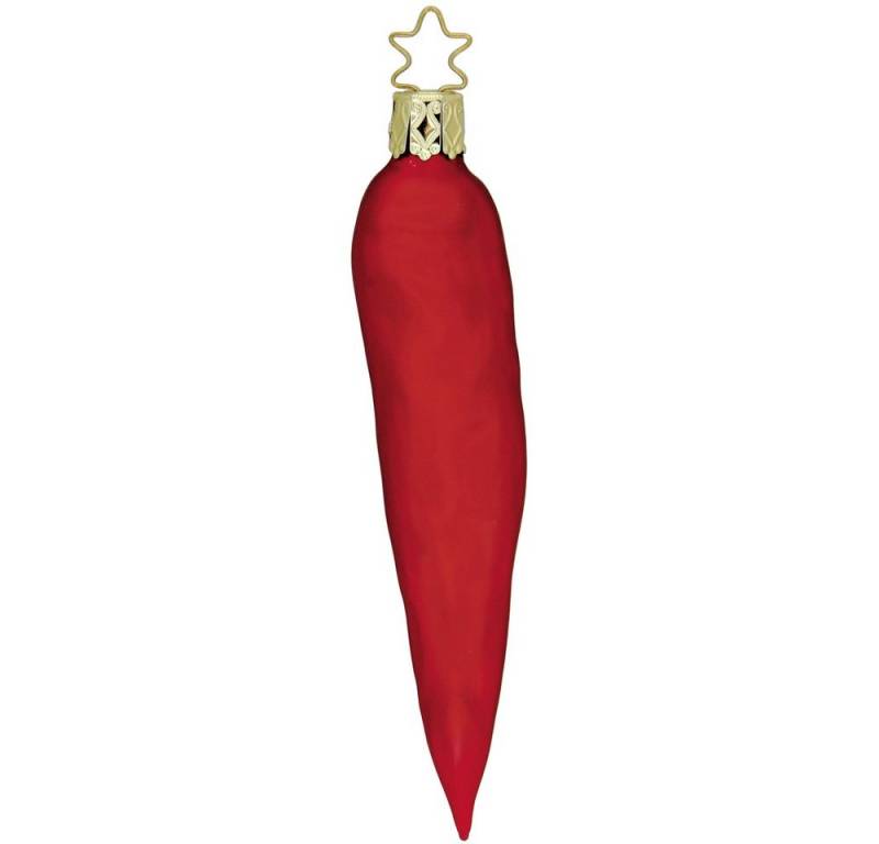 INGE-GLAS® Christbaumschmuck Christbaumschmuck scharfe Schote Peperoni Glas 12 cm rot von INGE-GLAS®