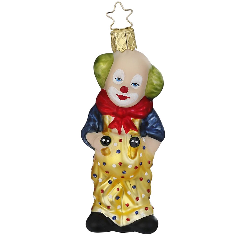 INGE-GLAS® Christbaumschmuck Circus Clown, bitte lachen 10,5cm (1-tlg), mundgeblasen, handbemalt von INGE-GLAS®