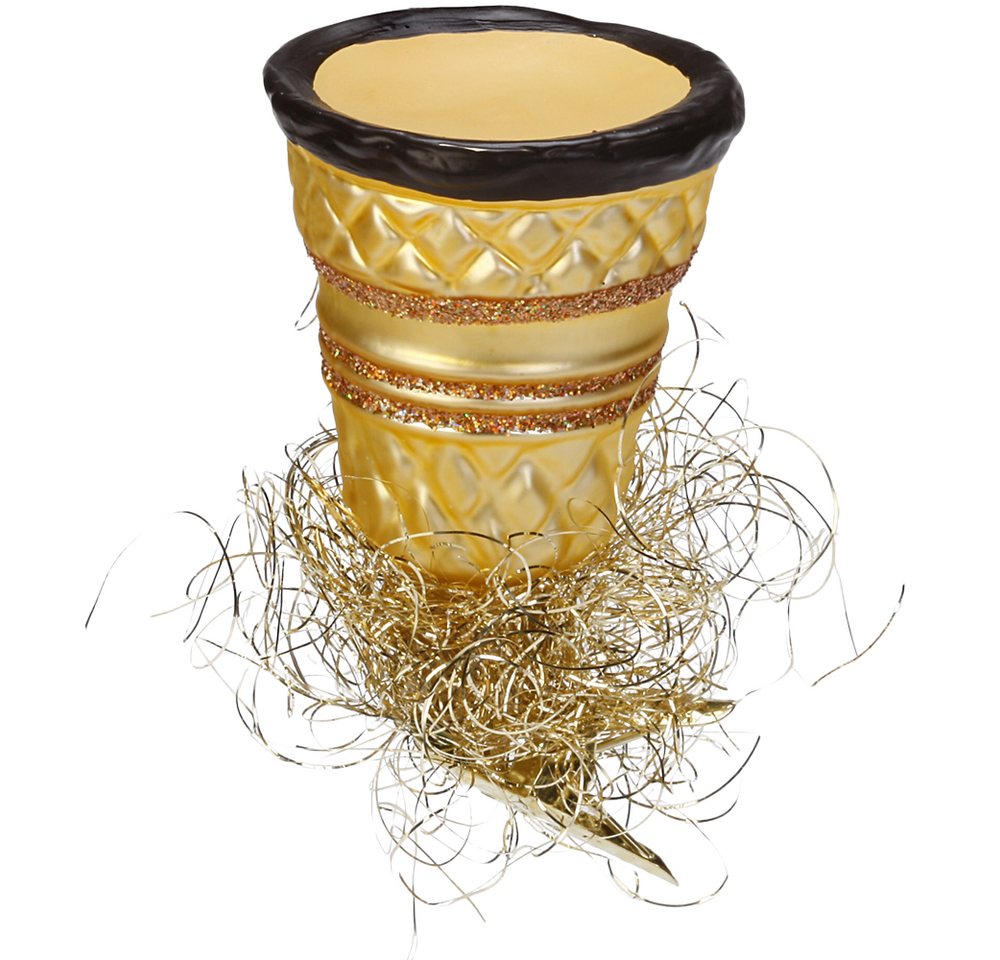 INGE-GLAS® Christbaumschmuck Eierlikörbecher 7cm Inge-Glas® Schmuck Weihnachtsschmuck (1-tlg), mundgeblasen, handbemalt von INGE-GLAS®