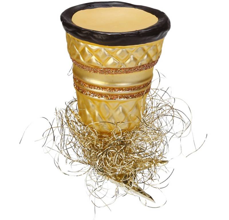 INGE-GLAS® Christbaumschmuck Eierlikörbecher 7cm Inge-Glas® Schmuck Weihnachtsschmuck (1-tlg), mundgeblasen, handbemalt von INGE-GLAS®