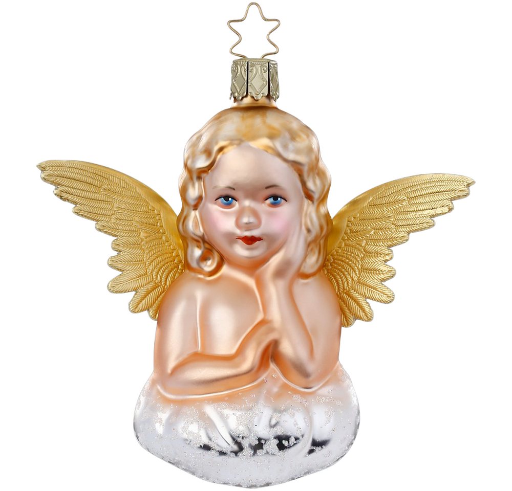 INGE-GLAS® Christbaumschmuck Engel, Schutzengel 10,5cm Glasschmuck (1-tlg), mundgeblasen, handbemalt von INGE-GLAS®