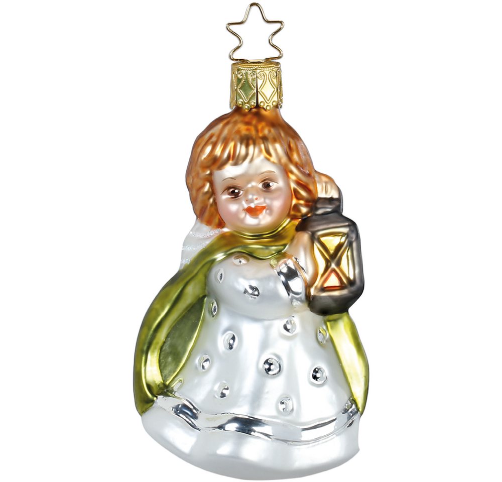 INGE-GLAS® Christbaumschmuck Engel mit Laterne (1-tlg), mundgeblasen, handbemalt von INGE-GLAS®