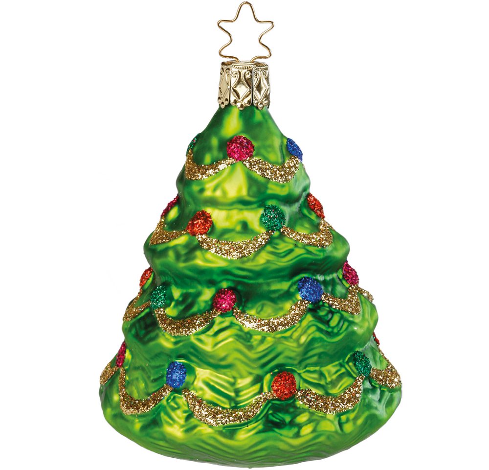 INGE-GLAS® Christbaumschmuck Festlicher Baum (1-tlg), mundgeblasen, handbemalt von INGE-GLAS®