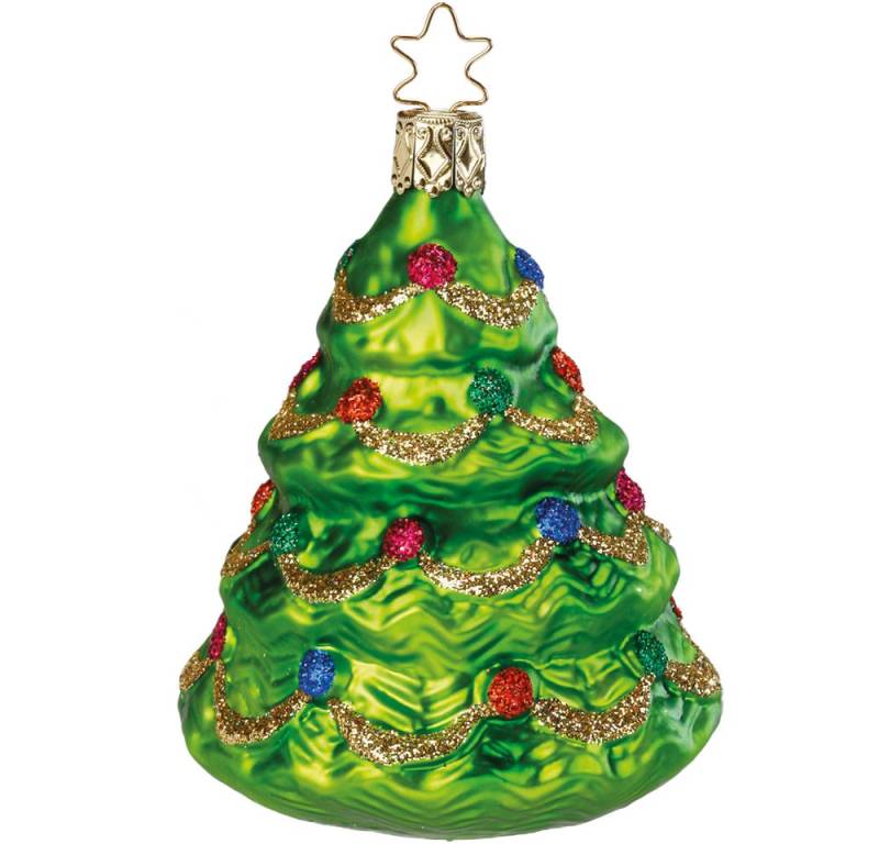 INGE-GLAS® Christbaumschmuck Festlicher Baum (1-tlg), mundgeblasen, handbemalt von INGE-GLAS®
