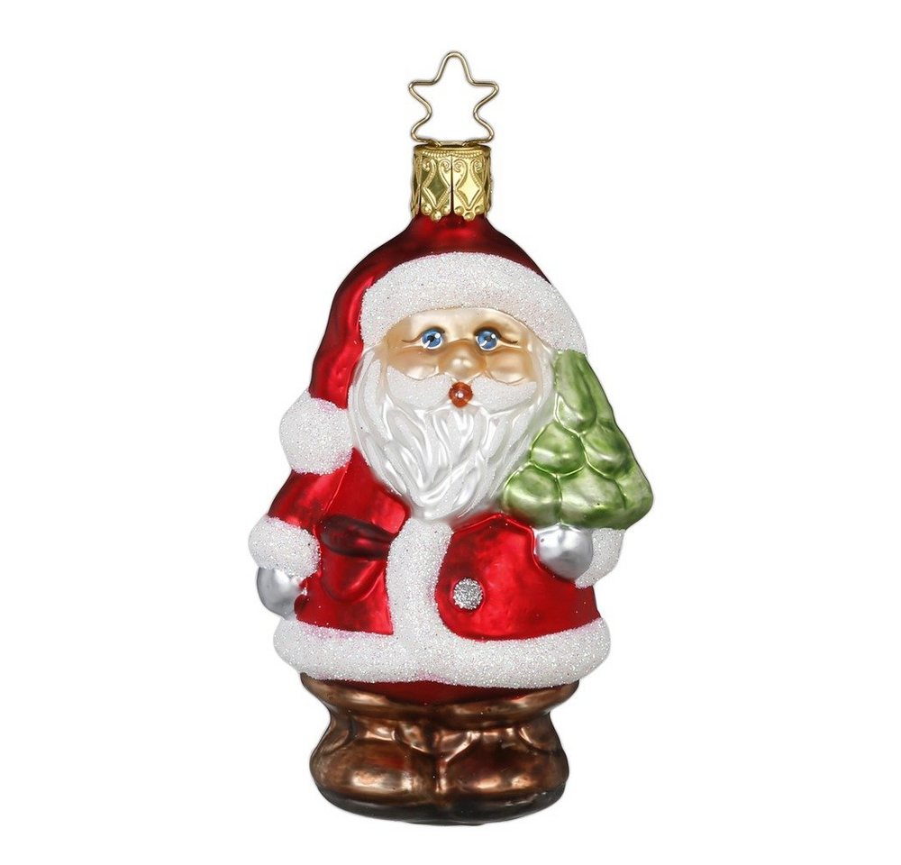 INGE-GLAS® Christbaumschmuck Fröhlicher Santa 10 cm - Hier kommt Santa! - 1 Stück (1-tlg) von INGE-GLAS®