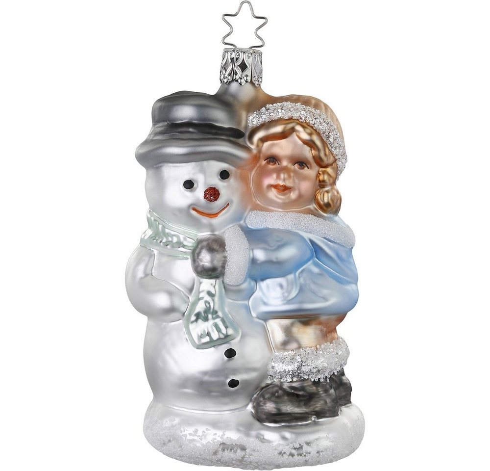 INGE-GLAS® Christbaumschmuck Frostiger Geselle 12.5 cm - Draußen im Schnee - 1 Stück (1-tlg) von INGE-GLAS®