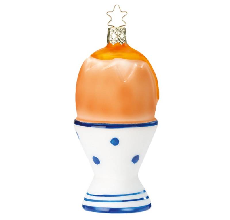 INGE-GLAS® Christbaumschmuck Frühstücksei 10cm Glasschmuck (1-tlg), mundgeblasen, handbemalt von INGE-GLAS®