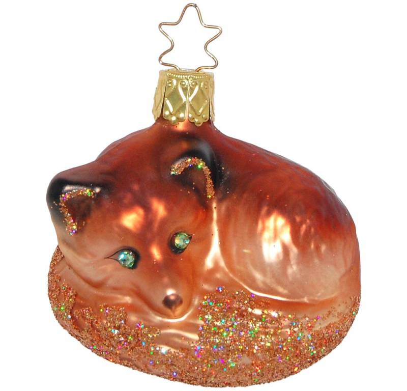 INGE-GLAS® Christbaumschmuck Fuchs Fiona (1-tlg), mundgeblasen, handbemalt von INGE-GLAS®