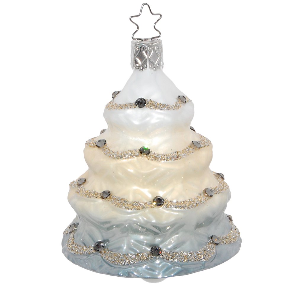 INGE-GLAS® Christbaumschmuck Glocke Glitzer Baum (1-tlg), mit Swarovski-Elements dekoriert von INGE-GLAS®