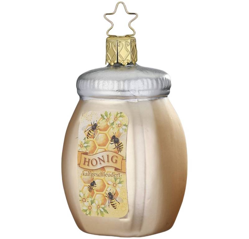 INGE-GLAS® Christbaumschmuck Honigtopf 7,5cm (1-tlg), mundgeblasen, handbemalt von INGE-GLAS®
