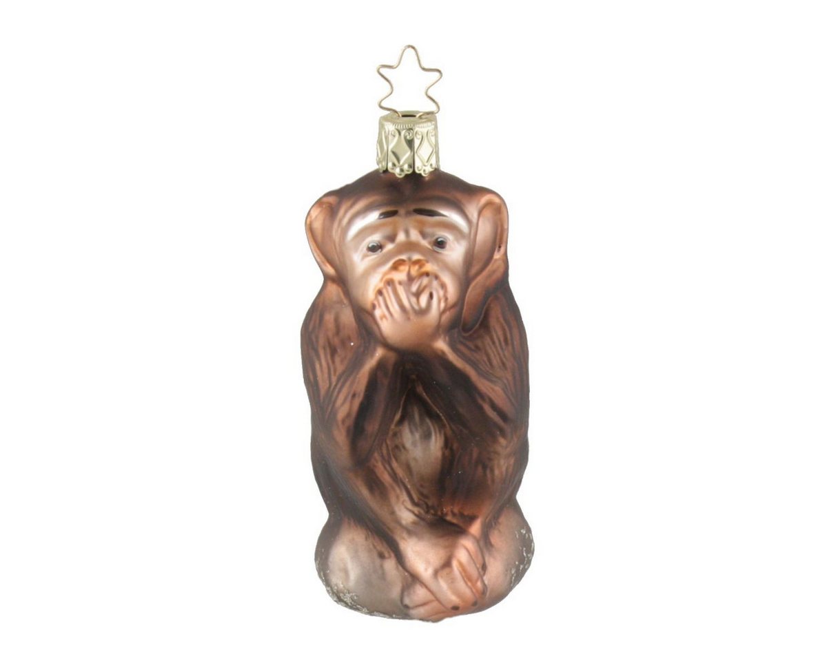 INGE-GLAS® Christbaumschmuck INGE-GLAS® Weihnachts-Hänger Affe Nichts sagen H ca 10cm (1-tlg) von INGE-GLAS®