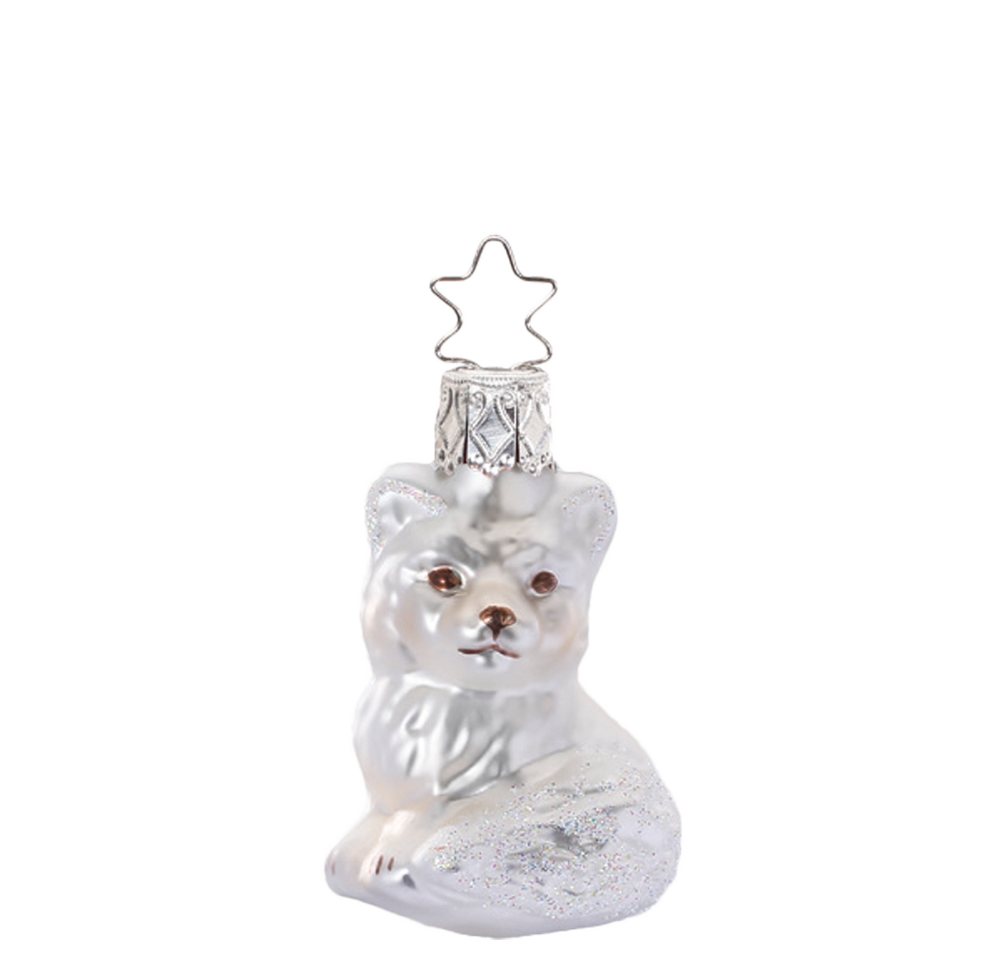 INGE-GLAS® Christbaumschmuck Kleiner Schneefuchs (1-tlg), mundgeblasen, handbemalt von INGE-GLAS®