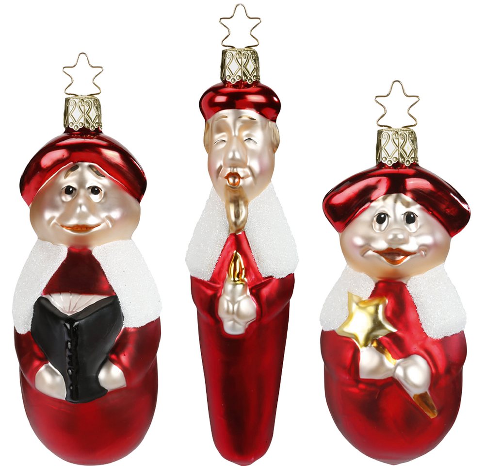 INGE-GLAS® Christbaumschmuck Kurrende rot (1-tlg), mundgeblasen, handbemalt von INGE-GLAS®