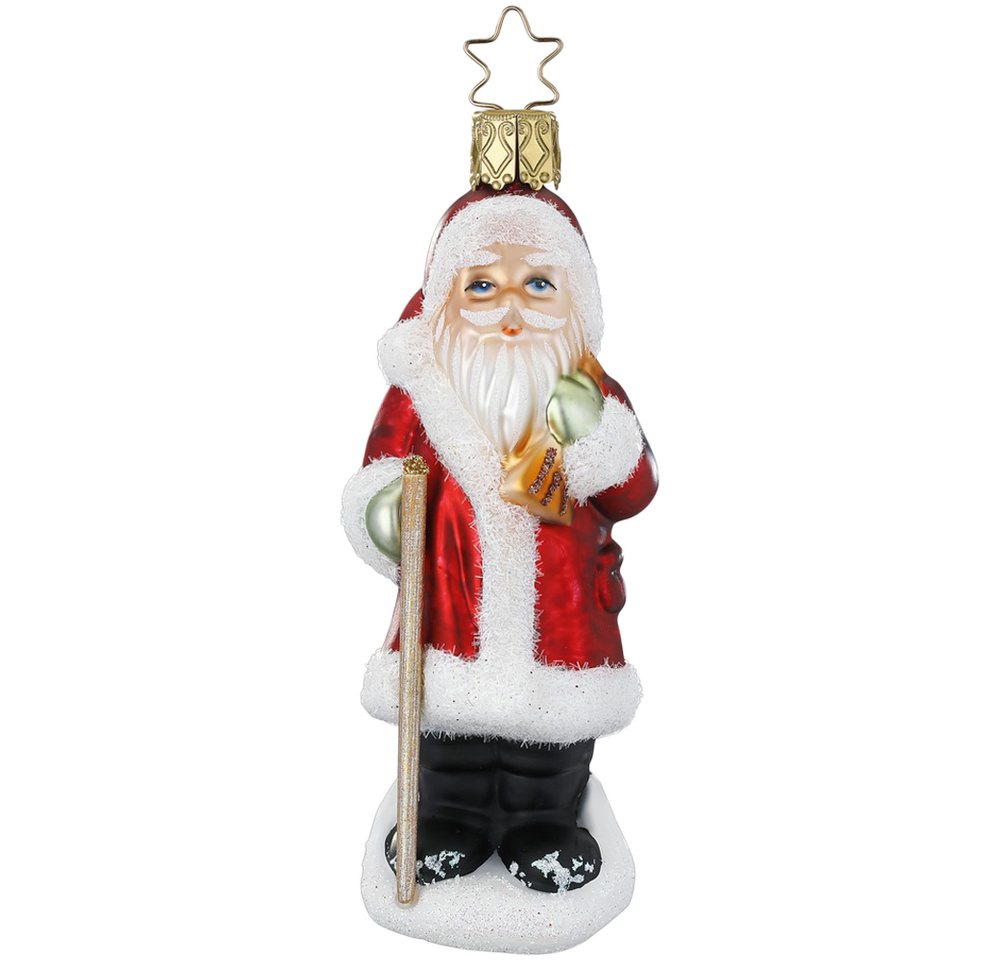 INGE-GLAS® Christbaumschmuck Lieber Weihnachtsmann 11,5cm (1-tlg), mundgeblasen, handbemalt von INGE-GLAS®