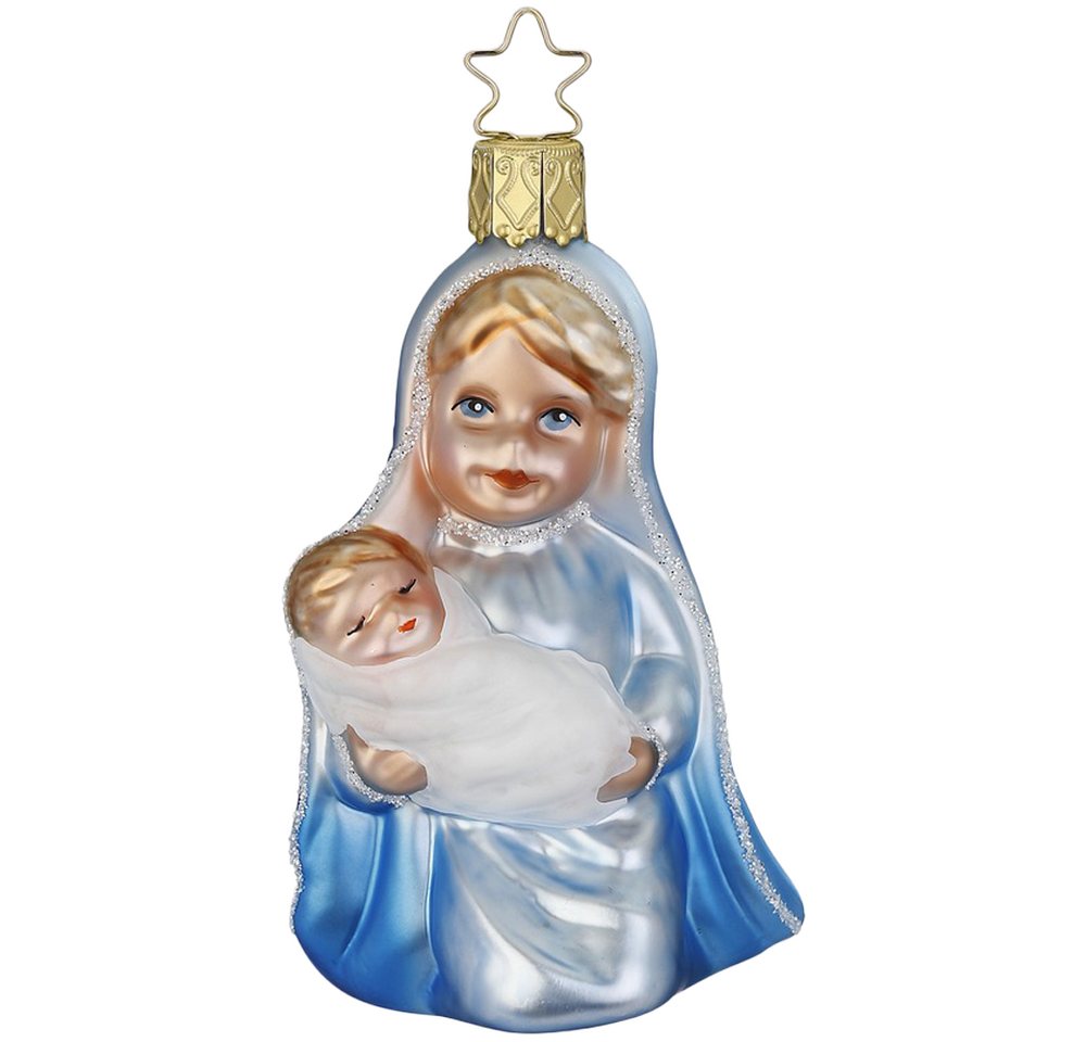 INGE-GLAS® Christbaumschmuck Maria und Jesus 9,5cm (1-tlg), mundgeblasen, handbemalt von INGE-GLAS®