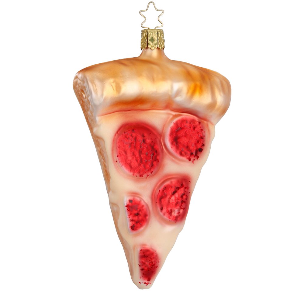 INGE-GLAS® Christbaumschmuck Pizza Salami 13cm (1-tlg), mundgeblasen, handbemalt von INGE-GLAS®