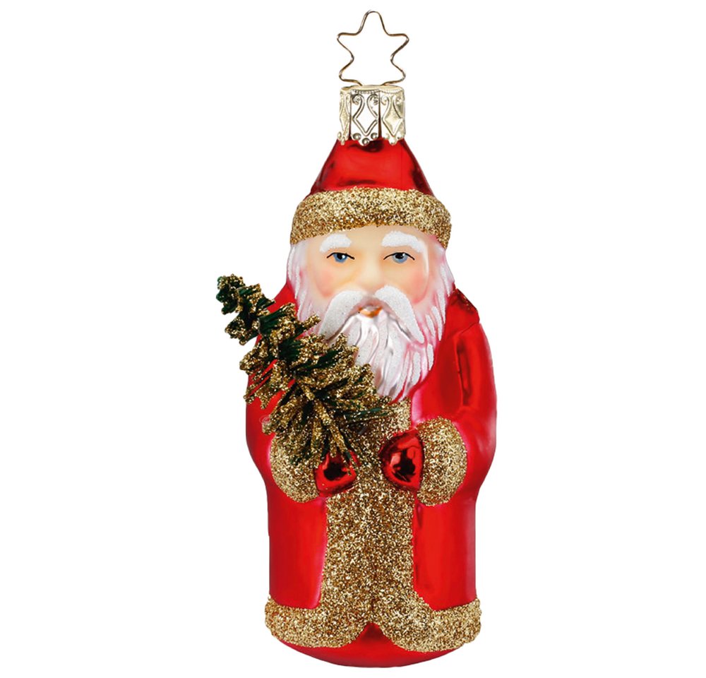 INGE-GLAS® Christbaumschmuck Santa, Weihnachtsmann (1-tlg), mundgeblasen, handbemalt von INGE-GLAS®
