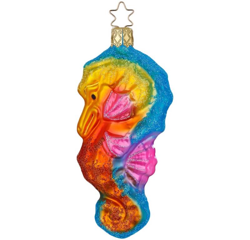 INGE-GLAS® Christbaumschmuck Seepferd 12,5cm kunterbunt (1-tlg), mundgeblasen, handbemalt von INGE-GLAS®