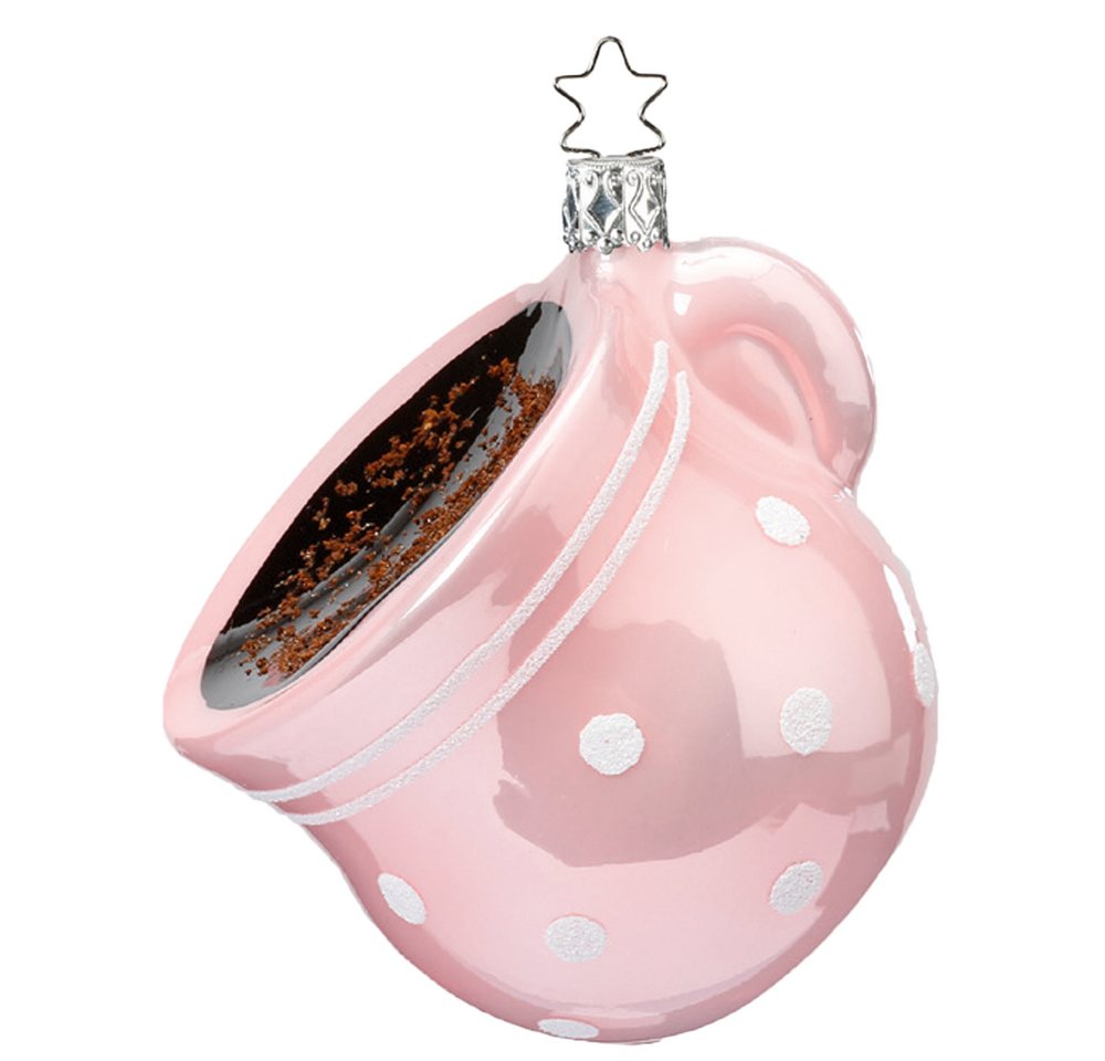 INGE-GLAS® Christbaumschmuck Tasse starker Kaffee 8,5cm (1-tlg), mundgeblasen, handbemalt von INGE-GLAS®