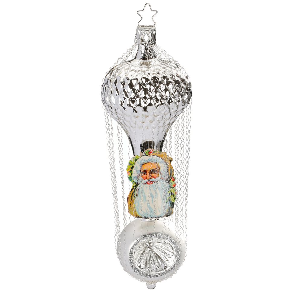 INGE-GLAS® Christbaumschmuck Waffelballon viktorianisch 15,5cm (1-tlg), mundgeblasen von INGE-GLAS®