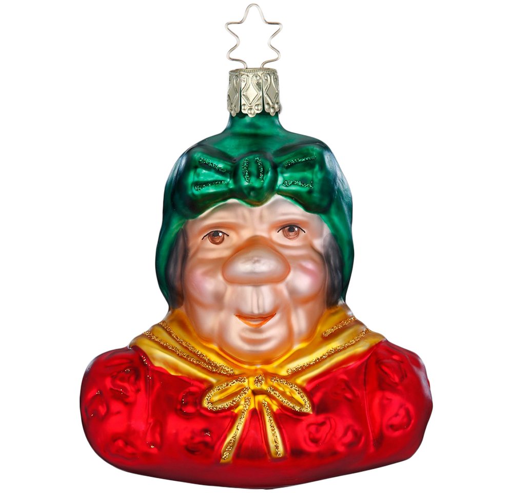 INGE-GLAS® Christbaumschmuck Witwe Bolte 9,5cm aus Wilhelm Busch Erzählungen (1-tlg), mundgeblasen, handbemalt von INGE-GLAS®