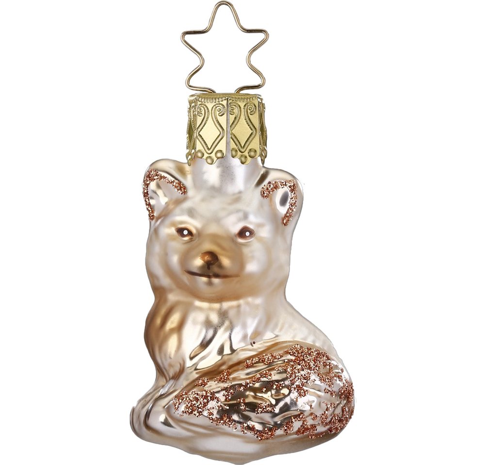 INGE-GLAS® Christbaumschmuck kleiner Fuchs, Mini Fuchs (1-tlg), mundgeblasen, handbemalt von INGE-GLAS®