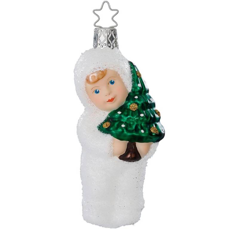 Christbaumschmuck oh Tannenbaum, Schneekind 10,5cm (1-tlg), mundgeblasen, handbemalt von INGE-GLAS®