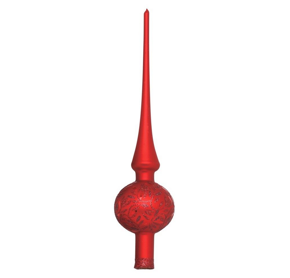 INGE-GLAS® Christbaumspitze, Christbaumspitze mit Ornamenten Glas 30cm rot, 1 Stück von INGE-GLAS®