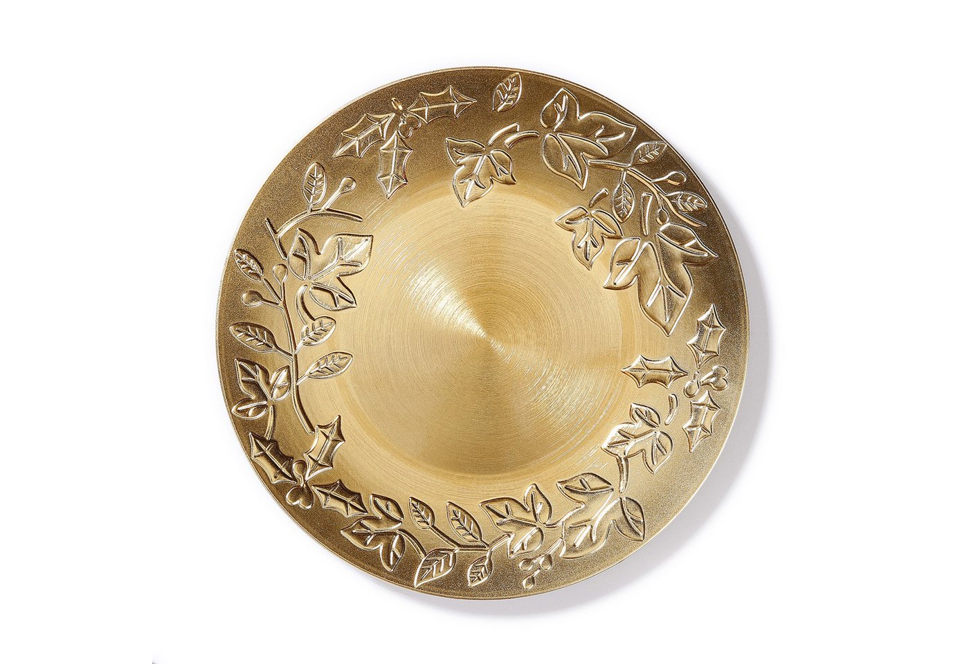 MAGIC by Inge Dekoschale, Dekoteller 33cm Kunststoff mit Mistelzweig Muster - Gold metallic von MAGIC by Inge
